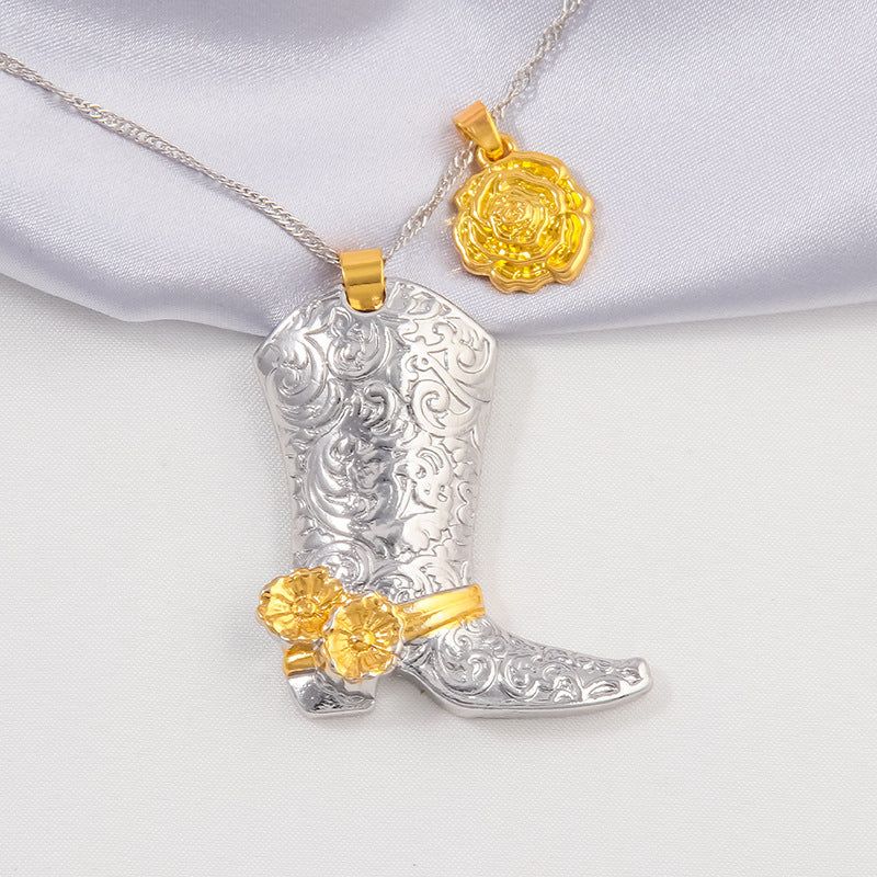 Charming Rose Boots Pendant with a whimsical design Meléche Jewelry  USA 10 Meléche