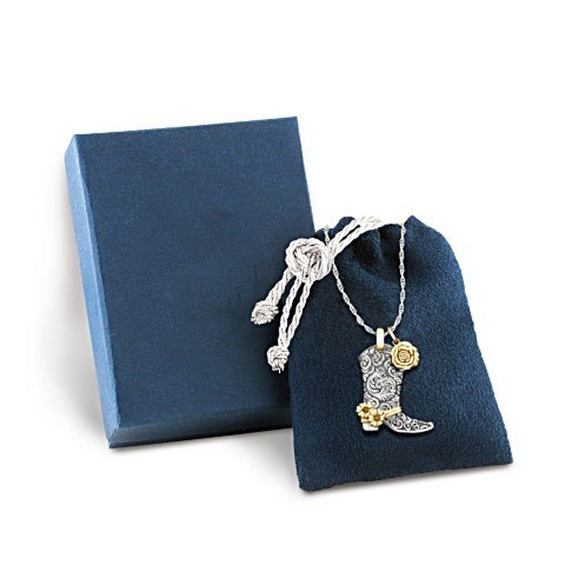 Charming Rose Boots Pendant with a whimsical design Meléche Jewelry  USA 5 Meléche