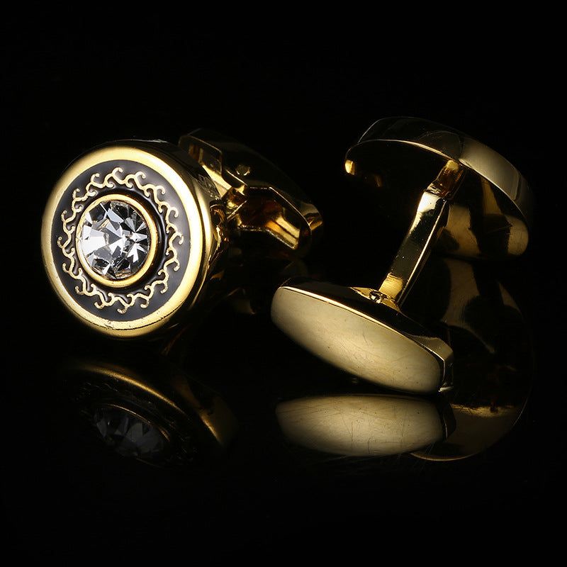 Round Gold French Cufflinks - Meléche - cufflinks -  Round Gold French Cufflinks - Rich Lifestyle | Meléche Jewelry USA Meléche