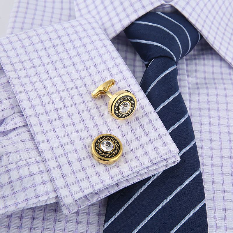 Round Gold French Cufflinks - Meléche - cufflinks -  Round Gold French Cufflinks - Rich Lifestyle | Meléche Jewelry USA Meléche