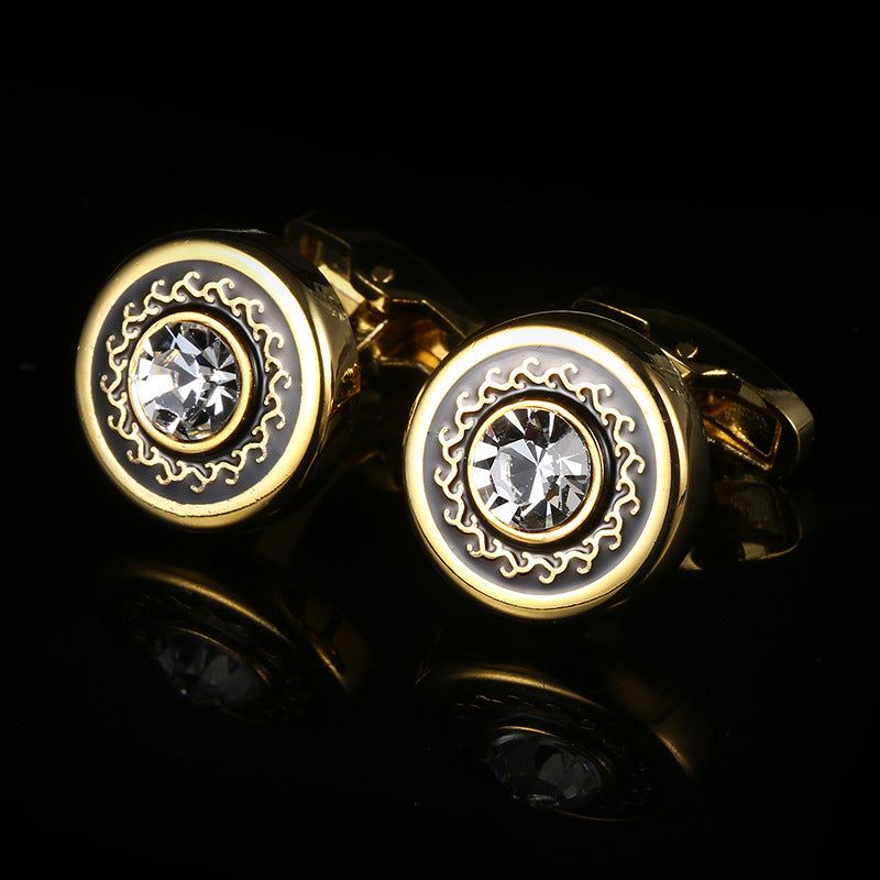 Round Gold French Cufflinks - Meléche - cufflinks -  Round Gold French Cufflinks - Rich Lifestyle | Meléche Jewelry USA Meléche
