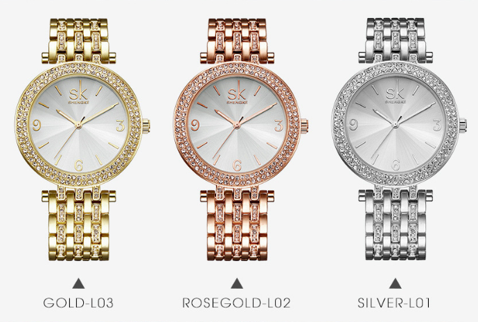 Glamorous Shengke Crystal Watches featuring sparkling details Meléche Jewelry  USA 4 Meléche