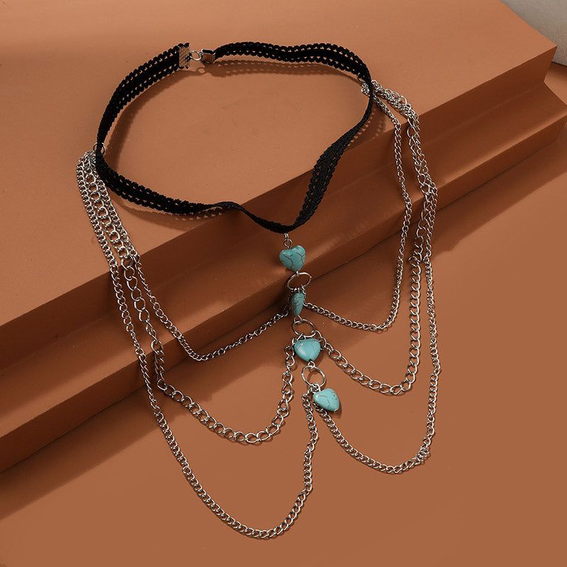 Tassel Perna - Meléche - body -  Turquoise Tassel Perna Leg Chain | Meléche Meléche