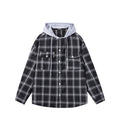 Plaid shirt with a hood on a white background