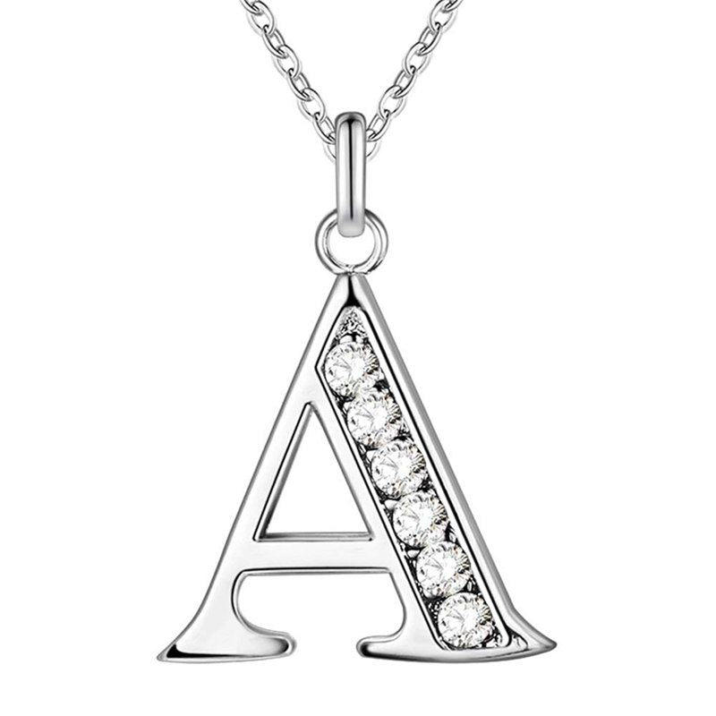 Your letter - Meléche - Necklaces -  Your Letter Silver Zircon Necklace | Meléche USA