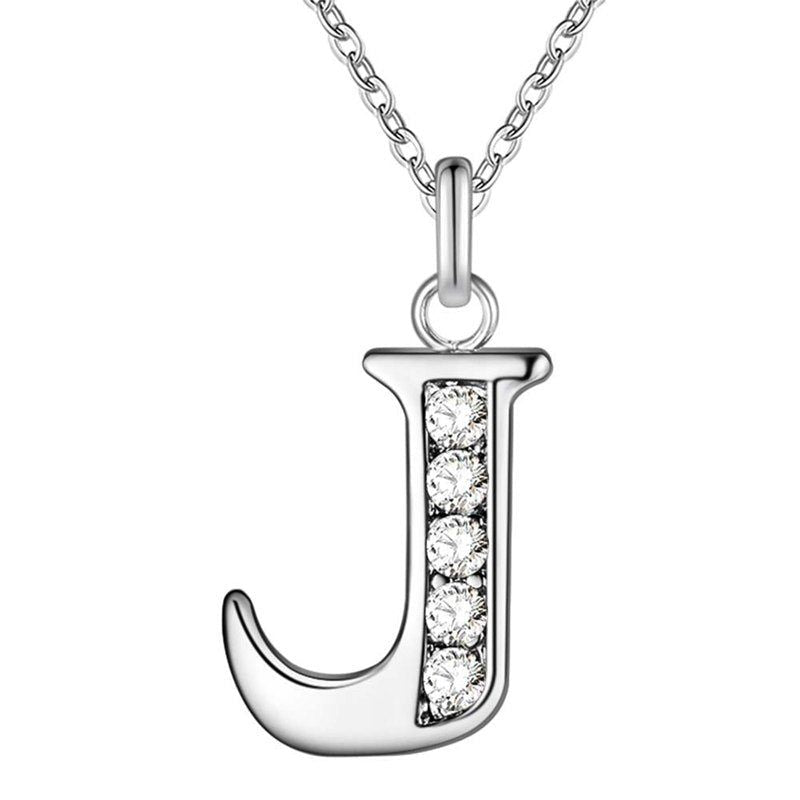 Your letter - Meléche - Necklaces -  Your Letter Silver Zircon Necklace | Meléche USA