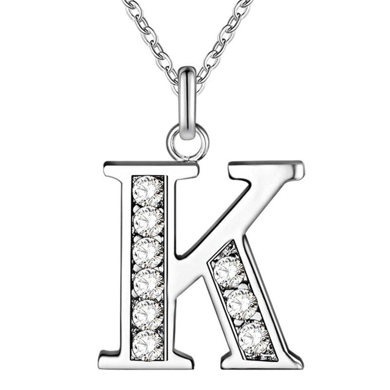 Your letter - Meléche - Necklaces -  Your Letter Silver Zircon Necklace | Meléche USA