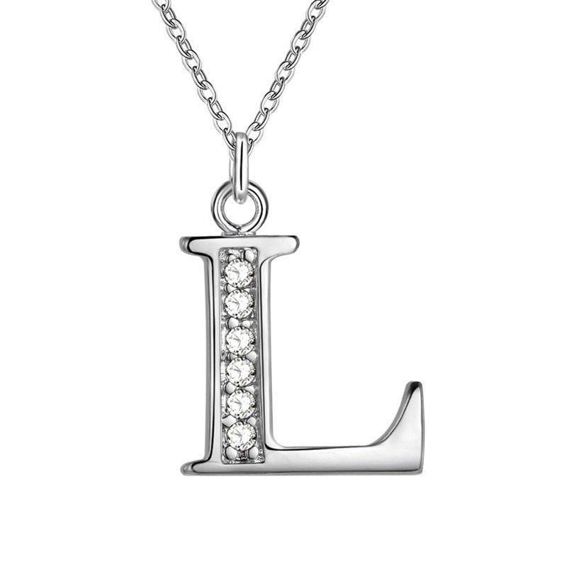 Your letter - Meléche - Necklaces -  Your Letter Silver Zircon Necklace | Meléche USA
