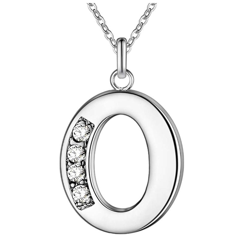 Your letter - Meléche - Necklaces -  Your Letter Silver Zircon Necklace | Meléche USA