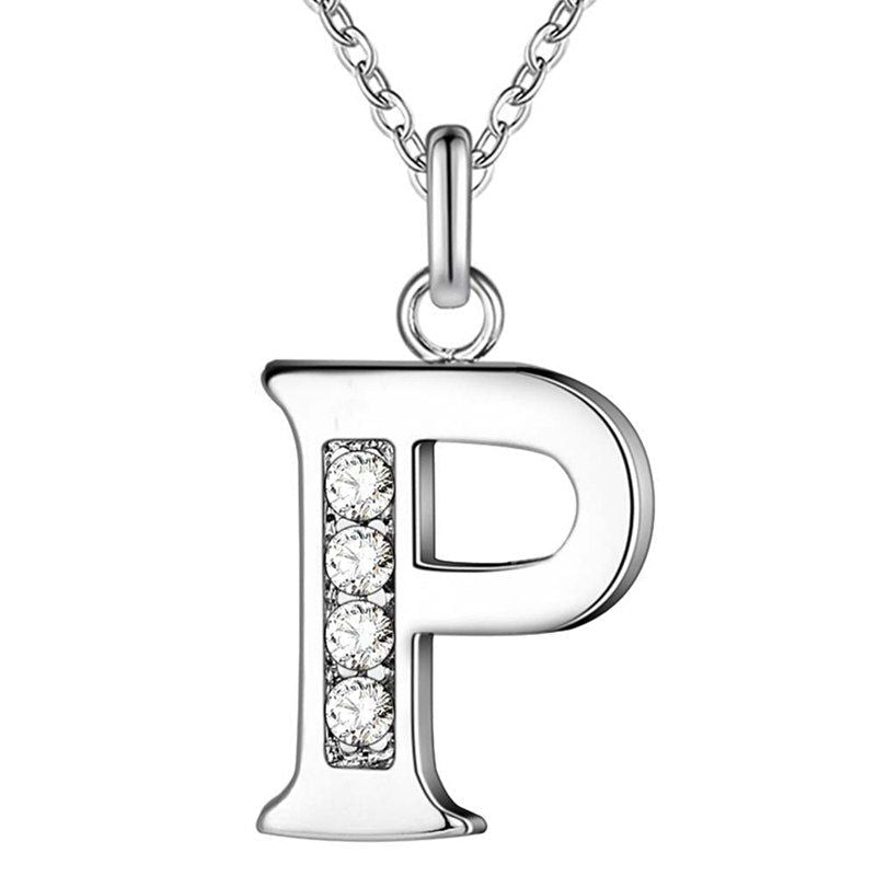 Your letter - Meléche - Necklaces -  Your Letter Silver Zircon Necklace | Meléche USA