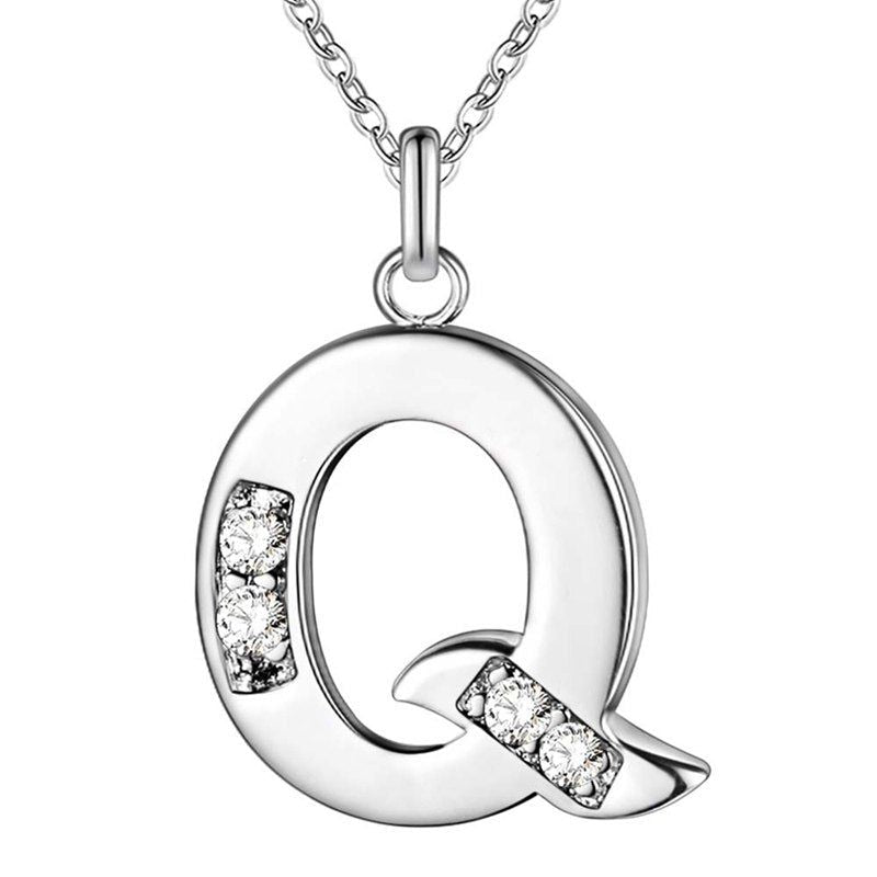 Your letter - Meléche - Necklaces -  Your Letter Silver Zircon Necklace | Meléche USA