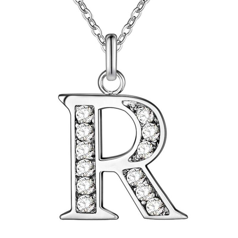 Your letter - Meléche - Necklaces -  Your Letter Silver Zircon Necklace | Meléche USA