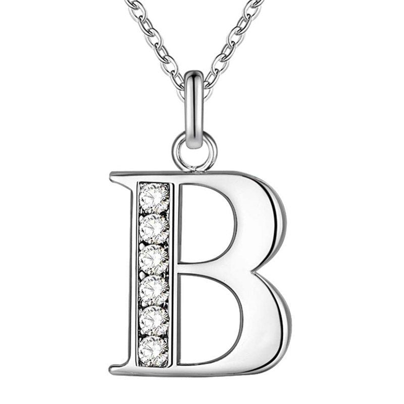 Your letter - Meléche - Necklaces -  Your Letter Silver Zircon Necklace | Meléche USA