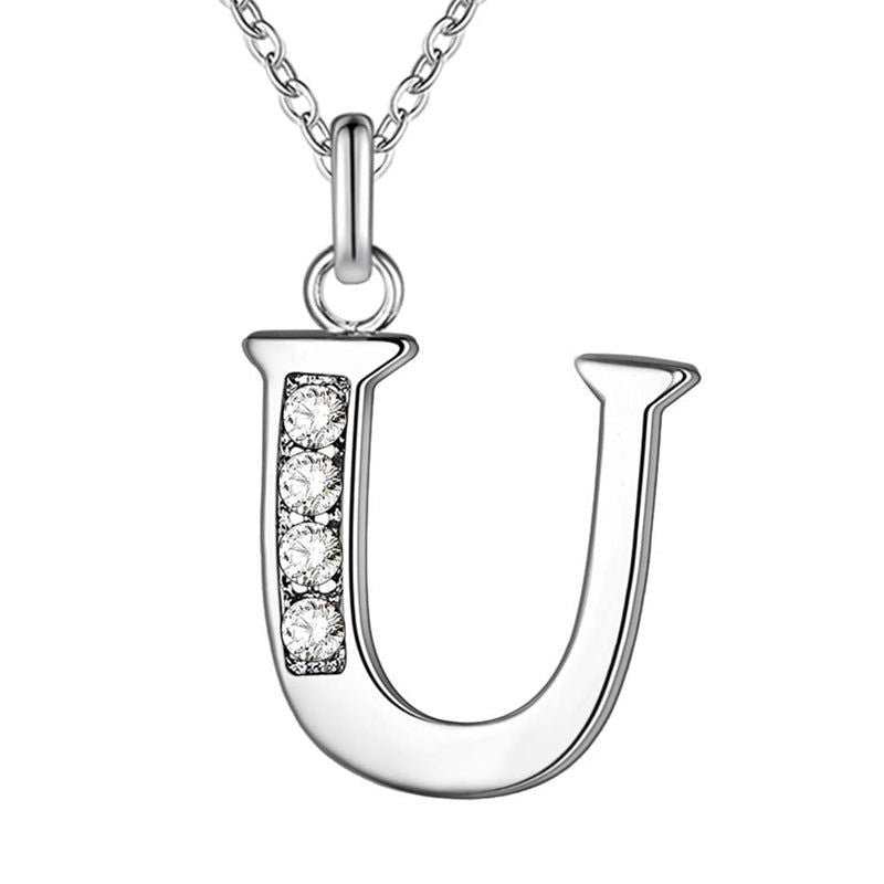 Your letter - Meléche - Necklaces -  Your Letter Silver Zircon Necklace | Meléche USA