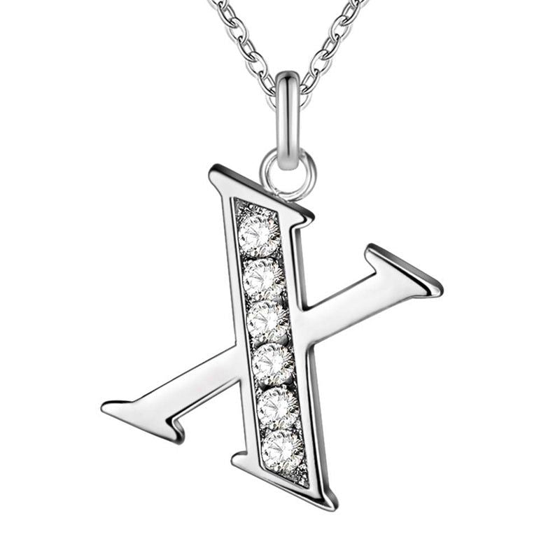 Your letter - Meléche - Necklaces -  Your Letter Silver Zircon Necklace | Meléche USA