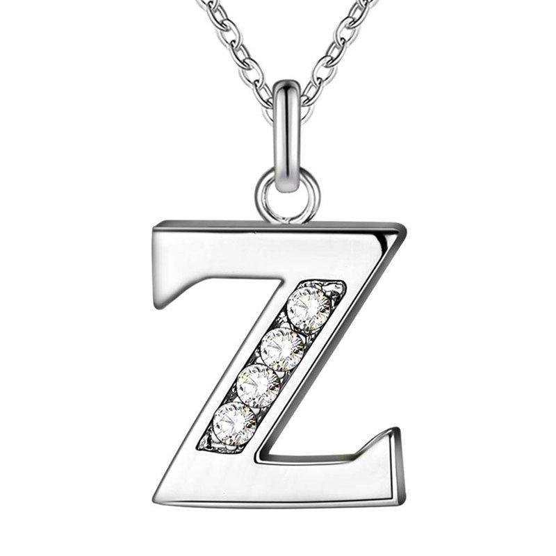 Your letter - Meléche - Necklaces -  Your Letter Silver Zircon Necklace | Meléche USA