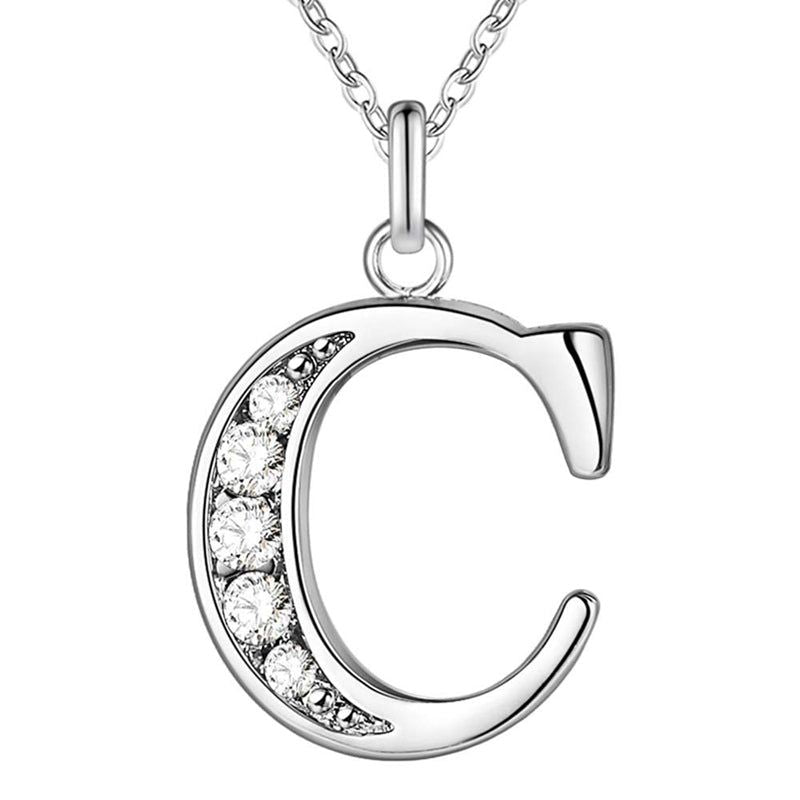 Your letter - Meléche - Necklaces -  Your Letter Silver Zircon Necklace | Meléche USA