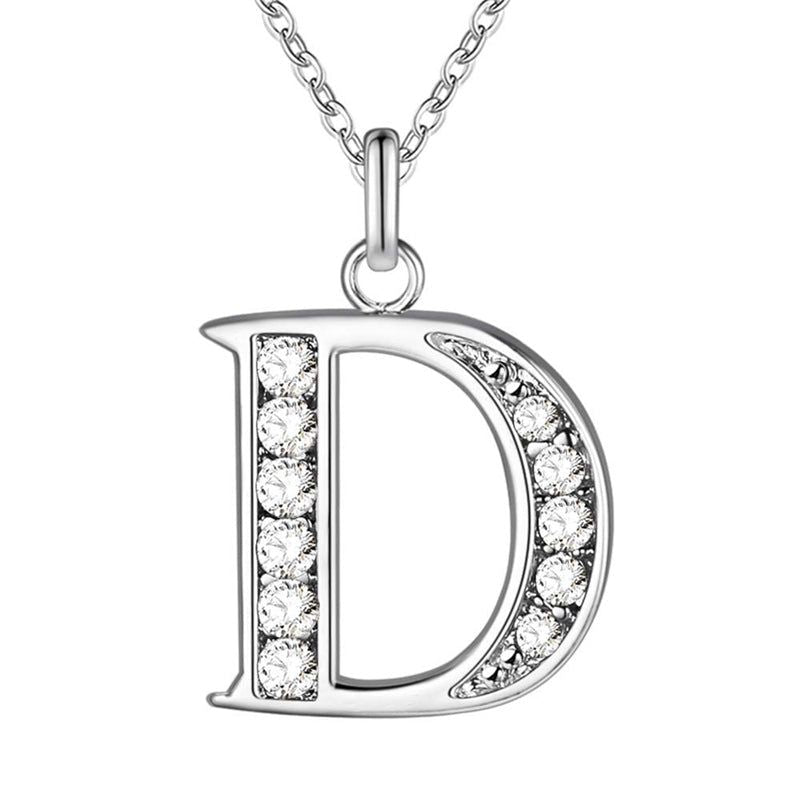 Your letter - Meléche - Necklaces -  Your Letter Silver Zircon Necklace | Meléche USA