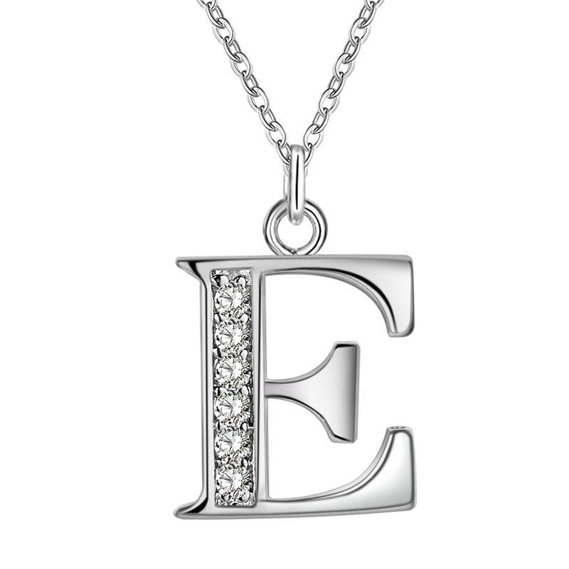 Your letter - Meléche - Necklaces -  Your Letter Silver Zircon Necklace | Meléche USA