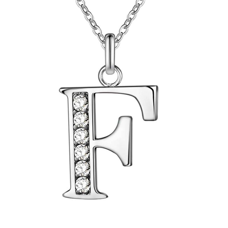 Your letter - Meléche - Necklaces -  Your Letter Silver Zircon Necklace | Meléche USA