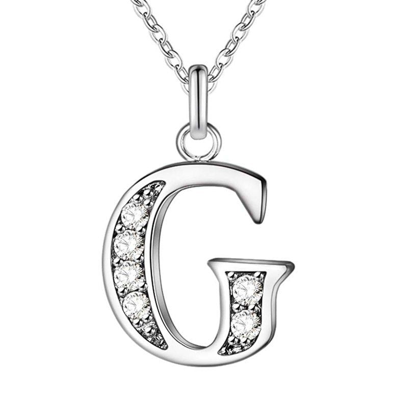 Your letter - Meléche - Necklaces -  Your Letter Silver Zircon Necklace | Meléche USA