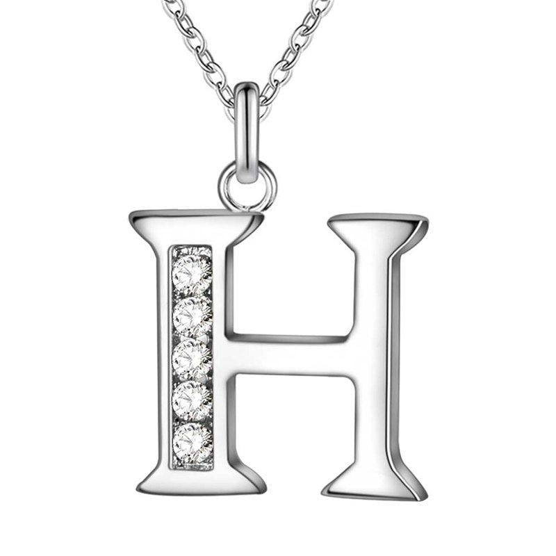 Your letter - Meléche - Necklaces -  Your Letter Silver Zircon Necklace | Meléche USA