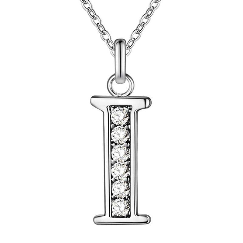 Your letter - Meléche - Necklaces -  Your Letter Silver Zircon Necklace | Meléche USA