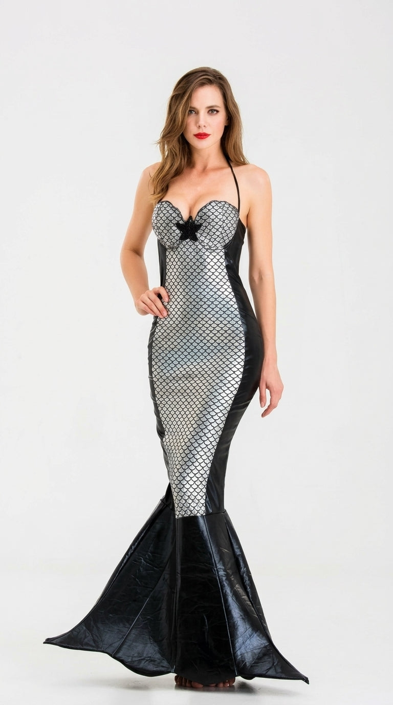 Halloween Costume Mermaid Princess Long Dress