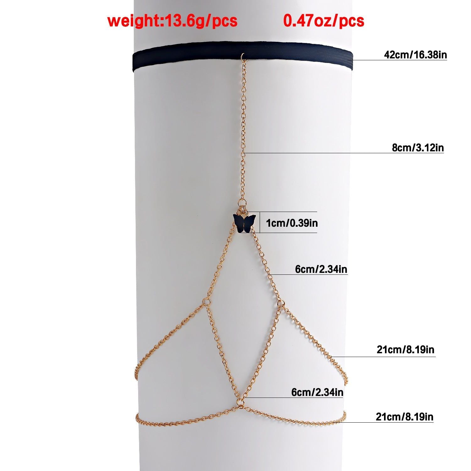 Butterfly Perna - Meléche - Leg Chain -  Elastic Rope Leg Chain Butterfly Perna | Meléche 