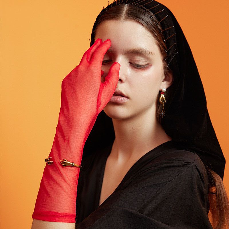 klem - Meléche - bangles -  klem vantage Gold Plated Hug Hand  - Adjustable Size - 17.4g | Meléche