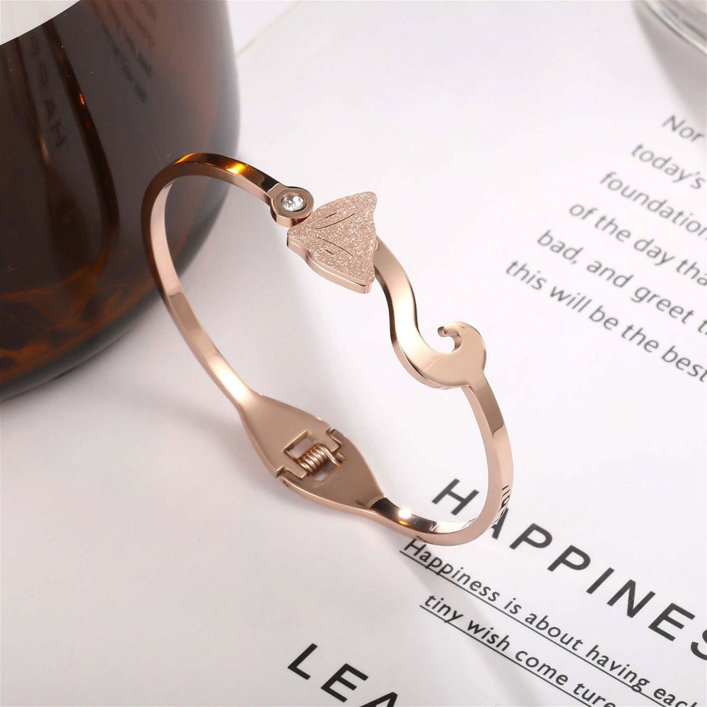 le Chat - Meléche - bangles -  le Chat - Titanium Steel Cat Shaped Zircon Necklace - 50g | Meléche