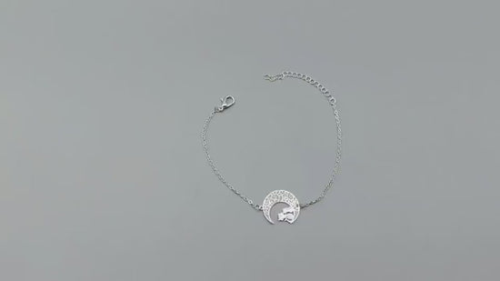 Elegant Moonshine Bracelet Silver s925 adorned with shimmering stones Meléche Jewelry  USA