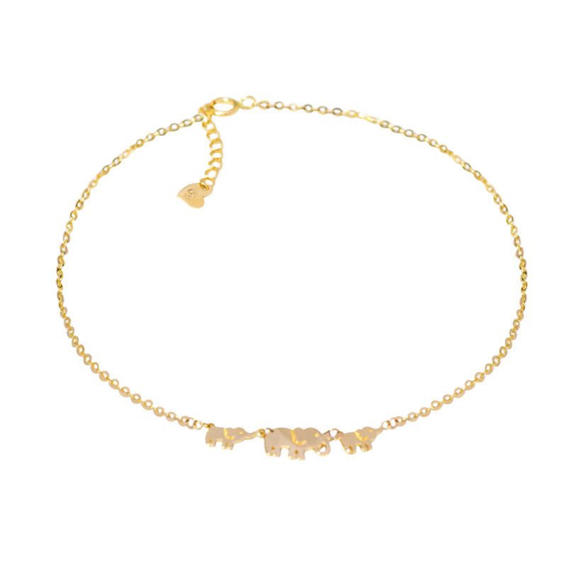 slon - Meléche - Anklet -  Silver Elephant Bracelet Silver S925 -18 cm - 1.4 g | Meléche